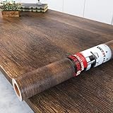 Decotalk Möbelfolie 40X300cm Holz Klebefolie Holzoptik Tapete Selbstklebend Möbelaufkleber Vintage Holztapete Braun Dekorfolie Holzmaserung Wandverkleidung Vinyl Folie für Wand Möbel