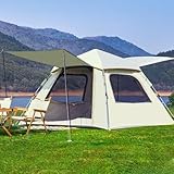 Strandzelt Pop Up Strandmuschel Uv Schutz Pop Up Zelt Strand Instant-Zelt Mit 2 Mesh-Fenstern & 2 Türen, Backpacking-Zelte Für Outdoor-Camping, Party, Wandern (Color : /Beige-3 Person, Size : A)