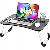 Ecarla Laptop Ständer Bett Laptoptisch Betttisch Klappbar 60 x 40cm (Schwarz), (STL01WZ1)