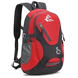 Bseash Kleine Größe 20L leichte wasserdichte Rucksack, Outdoor Sport Travel Daypack für Radfahren Wandern Reiten Radfahren Reisen (Rot)