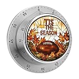 Buntglas-Kürbisse, Herbst-Küchentimer zum Kochen, mit lautem Alarm, keine Batterien erforderlich, mechanischer Schreibtisch-Timer, magnetische Rückseite