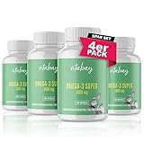 Vitabay 720 Omega 3 Kapseln (4er Pack) hochdosiert 1000mg - AUS NACHHALTIGEM FISCHFANG EPA DHA Omega 3 - Fischöl Omega 3 Fischöl Kapseln hochdosiert Omega 3 hochdosiert Omega3 Fettsäuren Kapseln