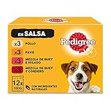 Pedigree Nassfutter für Hunde mit gemischten Geschmacksrichtungen in Sauce, Multipack (4 x 12 Beutel x 100 g)