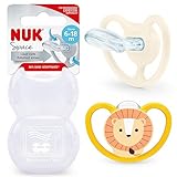 NUK Space Schnuller | Schnuller mit extra Belüftung | BPA-freies Silikon | 6-18 Monate | Löwe & Sonne | 2 Stück