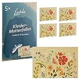 LAVODIA Mottenfalle Kleidermotten: 5X Mottenschutz für Kleiderschrank – Mottenfallen für Räume ohne Insektizide – Kleidermotten Falle für Schrank Motten – Kleider Mottenfalle – Klebefallen Motten