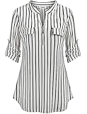 Lalala Oversize Shirt Damen Blusen & Tuniken für Damen Party Longshirt 3/4 Arm Longbluse Work Business Outfit (Weiß,3XL)