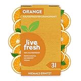 LiveFresh 100% Orangensaft Kaltgepresst¹ | 3L aus frischen Orangen | Keine Zusätze, keine Zuckerzusatz | Bag in Box Orange