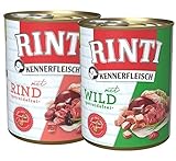 Rinti Kennerfleisch Multipack Rind & Wild 24 x 800 g