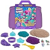 Kinetic Sand Meerjungfrauen Koffer - mit 1 kg original kinetischem Sand aus Schweden in 3 Farben, 6 Förmchen, 1 Schaufel für kreatives Indoor-Sandspiel, für Kinder ab 3 Jahren