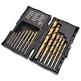 Amazon Basics - Bohrer-Set aus Hochgeschwindigkeitsstahl für Metall, Holz und Kunststoff, 1,5 - 10 mm