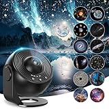 Mexllex Planetarium Sternenhimmel Projektor,12 Planeten Discs, Galaxy Projektor Lampe Sternenhimmel für Schlafzimmer, LED Sternenhimmel Projektor für Kinder(schwarz)