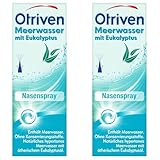 Otriven Meerwasser Nasenspray mit Eukalyptus befreit die verstopfte Nase bei Schnupfen durch eine natürlich abschwellende Wirkung, 20 ml (Packung mit 2)