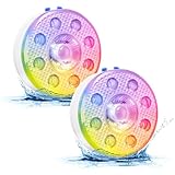Poolbeleuchtung Unterwasser LED mit Fernbedienung - LUXJET 2 Stück Wiederaufladbare Magnetische Pool lichter Unterwasser mit IP68-Wasserdicht, Unterwasser Licht für Garten Pool Aquarium Teich