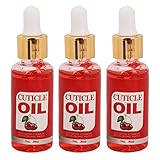 Nagelhautöl für Nägel, Nagelöl, Nagelhautöl, Flasche, 3 Stück, 30 Ml, Nagelhautöl-Set, Tragbar, Feuchtigkeitsspendend, für Nägel, Glättend, Pflegend und Feuchtigkeitsspendend