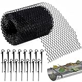 Laubschutz Dachrinne, 8m x 18cm Dachrinnenschutz Regenrinnen Dachrinnen Laubschutz Laubschutzgitter mit 15 Klammern für Häuser Carport Regenrinnen