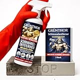 GRÜNTHOR Hochleistungs-Schimmelentferner 500 ml–extra stark gegen hartnäckigen Schwarz Schimmel & Stockflecken– für Fugen, Bad Dusche, Fliesen, Wände Decken und noch mehr, wirkt schnell & zuverlässig