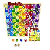 RB&G das Lustige Brettspiel für die Familie Ludo Switch Snake aus Holz, Spielesammlung aus Holz ab 4 Jahren