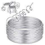 Basteldraht 3mm x 10 m, Silberdraht, Schmuckdraht, Aluminiumdraht, Weicher & Biegsamer Draht, Draht für Schmuck, Dekoteile, DIY-Skulpturen, Kranzherstellung & Bonsai-Bäume,Silber