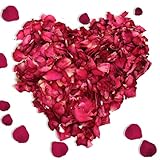 Scettar 120g Rosenblätter Getrocknet Rose Blütenblätter 100% PetalsRosenblätter Hochzeit Konfetti Geeignet für Romantische Abende, Hochzeiten, Partys