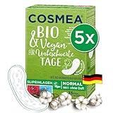 COSMEA Bio Slipeinlagen Normal, ohne Duft, Vorteilspack (5 x 33 Stk) Hygiene-Einlagen im Einklang mit der Natur, made in Germany