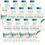 Laktosefreie H-Milch 3,5% Fett, haltbare Milch 1 L – 12er Pack
