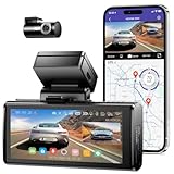 AZDOME 2-Kanal Dashcam vorne hinten 4K + 1080P mit 5GHz WiFi, GPS-Autokamera & 5K Frontkamera, 4 Zoll IPS Touchscreen, 4 Parkmodi, Superkondensator, Weitwinkel, 64G SD-Karte (M580)