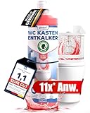 Qindoo Spülkasten WC Entkalker Toilettenspülkasten, Extra starker Kalklöser für Aufputz und Unterputz WC Kästen auch bei starken Kalk Krusten der Spülkästen Mechanik, 1 Liter