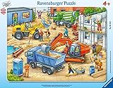 Ravensburger Kinderpuzzle - 06120 Große Baustellenfahrzeuge - Rahmenpuzzle für Kinder ab 4 Jahren, mit 40 Teilen, Teal/Turquoise Green