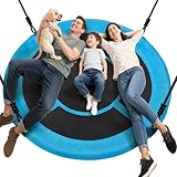 Yorbay Nestschaukel Tellerschaukel Kinder Rundschaukel Outdoor Ø 150 cm, Blau, kein verbleichen, bis 400 kg belastbar Mehrweg