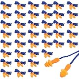 Nogeqi 40 Paar Ohrstöpsel mit Schnur, Silikon Ohrstöpsel zum Schlafen, Gehörschutzstöpsel mit Band Wiederverwende Earplugs for Sleeping für Arbeiten, Schwimmen und Reisen (Lärm Senkung 25db)