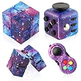 Cuackamily 3 Stück Fidget Toys Set, Galaxie Anti-Stress Würfel Spielzeug, Infinity Cube, Fidget Pad Controller, Stressaubbau bei Nervösität, Dekompression Spielzeug Geschen für Kinder und Erwachsene