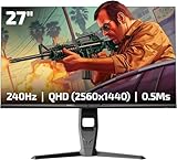 GAMEPOWER Royal V40 27 Zoll Gaming Monitor 240Hz QHD 1440p 2K, IPS Flat Display 0,5ms Reaktionszeit, HDR400 FreeSync und G-Sync 86% sRGB, Computer Bildschirm für Gamer, USB3.0 Anschluss