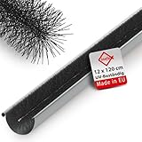 INEFA Dachrinnenbürste 12cm Rinnenraupe Laubschutz 120cm, PVC Schwarz Marderschutz Dachrinne, Dachrinnenschutz, Dachrinnenzubehör