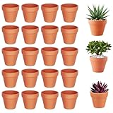 FAINCA 20 Stück Tontöpfe Klein 4x4,5 cm Terrakotta Topf mit Abflussloch Terracotta Blumentopf Wiederverwendbar Kleine Tontöpfe zum Basteln Mini Blumentöpfe Tontopf Blumentopf für Mini Pflanzen Töpfe