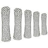 CasaXXl 20m Polypropylen Seil Ankerleine Bootsseil Tauwerk in schwarz-weiß - Robuste & wetterfeste Seile in verschiedenen Größen (12mm)