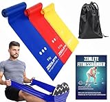 zenlete Fitnessbänder 3er Set 2,5 m lang – Widerstandsbänder Muskelaufbau, Yoga, Pilates & Physiotherapie, Original Fitness-Band Gymnastikband, extra langes Trainingsband mehr Bewegungsfreiheit