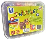 Feuchtmann 628.0318 - JUNiORKNET Maxi Box, 14 Stangen inkl. wiederverwendbarer Vorratsbox, bunt, geschmeidige Knete 2+, ca. 700 g, ideal als Geschenk für kreatives Spielen