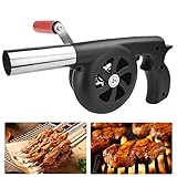 YAANBUNB BBQ Fan Luftgebläse Handbuch Grill Feuerstarter Outdoor Kochen BBQ Fan Portable Grill Luftgebläse Fast Fire Starter Balg Kochen Feuerzeug Werkzeuge für Outdoor Barbecue Picknick