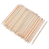 PROFICO 15 Stück Holzstäbchen | Orange Holz Sticks | Nagelhautschieber für Maniküre Pediküre | Manikürstäbchen Nagelhautpflege