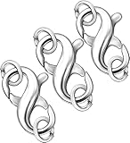 Dailyacc Karabinerverschluss mit doppelter Öffnung, 316 Edelstahl, Silber und Gold, für Halsketten, Armbänder, Verlängerungen und Verschlüsse für DIY-Schmuck