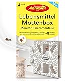 Aeroxon Lebensmittel Mottenbox 4er Pack - Geruchlose Lebensmittelmottenfalle, Wirksame Klebefalle für die Küche gegen Lebensmittelmotten Mit Verklebungs- und Sichtschutz