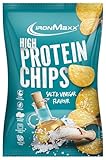 IronMaxx High Protein Chips – Salt & Vinegar 60g | Low Carb, Glutenfrei & Zuckerarm | Knuspriger Eiweiß-Snack