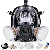 Zelbuck Vollmaske Atemschutzmaske mit Filter Staubmaske Vollgesichtsmaske Respirator Set Gasmaske Gegen Gase, Dämpfe und Partikel Lackiermaske für Farbspritz, Handwerker, Heimwerker und Pestizid