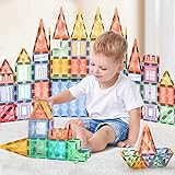 Magnetische Bausteine Magnet Montessori Spielzeug ab 3 4 5 6 7 8 Jahre Jungen Mädchen, 70 Teile Magnetbausteine Magnete Bauklötze Kinderspielzeug, Magnetspielzeug Weihnachten Geschenke für Kinder