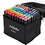 ARTHEHE 80 Farben Marker Set Alkohol Marker Set für Erwachsene Marker Stifte Set für Manga/Design/Schule mit Lagerbasis