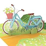 papercrush® Pop-Up Karte Fahrrad mit Blumen - 3D Geburtstagskarte für Frau & Freundin, Glückwunsch zum Geburtstag oder Muttertag für Radfahrer, Gutschein für Fahrradtour, Geldgeschenk für Fahrradhelm