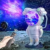 Dienmern LED-Sternenhimmel Projektor Astronaut, Galaxy Light mit Fernbedienung und Timer, Sternenprojektor Kinder und Erwachsene, Smart Star Projector Weiß, Sternlichtprojektor