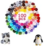 Jinfanshurich Filzwolle 100 Farben Set, 300g Märchenwolle für Nass- & Trockenfilzen, Kreatives Filzen Starterset zum Stricken, Filzwolle für DIY Handwerk, Bastelprojekte & Handarbeiten