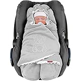 ByBoom Baby Einschlagdecke für Babyschale, Universal Winter Decke/Kuscheldecke/Fußsack für Kindersitz, Kinderwagen oder Buggy, flauschig, kuschelig-warm, gemütlich und sehr weich
