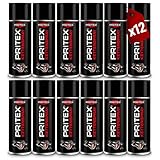 PRITEX – Kettenspray 12 x 400 ml für Motorrad & Fahrrad – Kettenfett bietet hohen Schutz vor Reibung, Verschleiß & Korrosion – Schmiermittel Spray mit sehr guter Haftung & Schmierleistung – Kettenöl